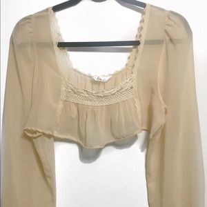 Sheer Vintage Crop Shirt